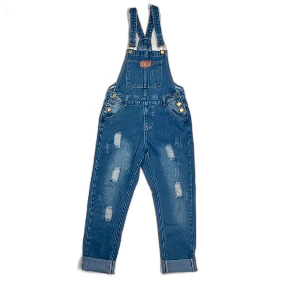 Women's Adjustable Strap Ripped Denim Overalls Size XS (0-2) - Picture 1 of 6